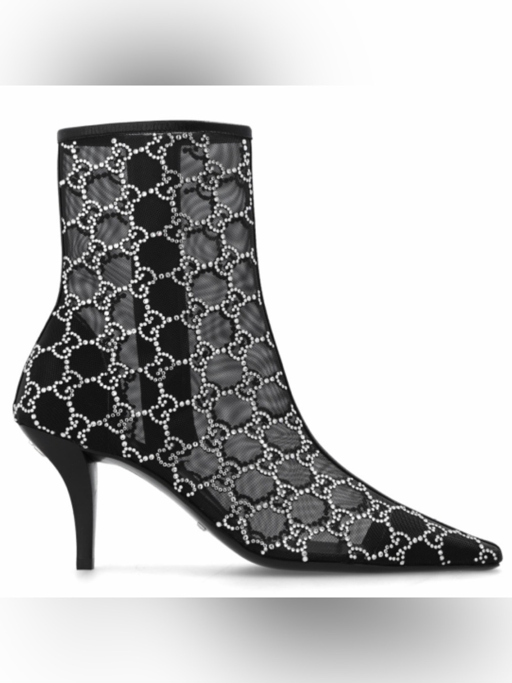 GUCCI GG logo crystal mesh heels ankle boots booties